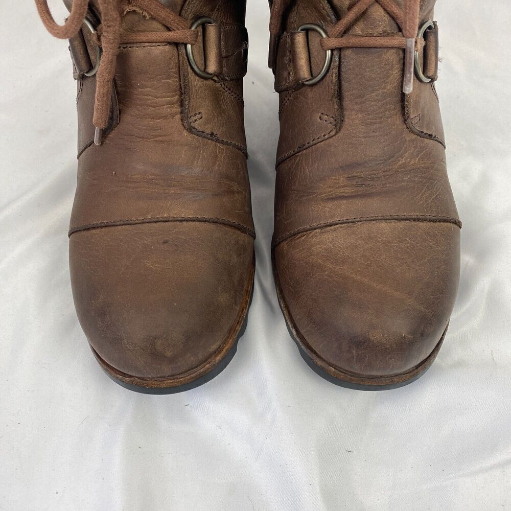 Sorel Joan Of Arctic Wedge II Snow Boots Women's 9 Brown Lace Up NL2305-250 - Picture 2 of 12